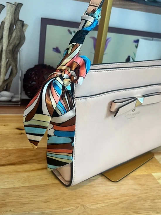 Kate Spade Beacon Court Angelica Crossbody Bag Ballet Pink Leather Bow - Picture 4 of 10